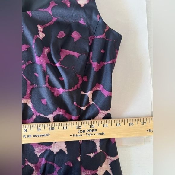 Ann Taylor Womens 4P Mini Purple Cheetah Print Sleveless Silk Nylon Lined Dress - Picture 6 of 9